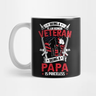 Being A Veteran Is An Honor Being Papa Is Priceless Mug